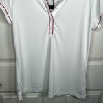 Adidas  Golf Polo Shirt Sz L White Pink Trim Photo 1
