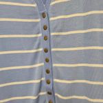 Zenana Plus Lightweight Snap Striped Cardigan Soft Blue White Sweater Size 2x NE Photo 3