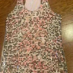 Almost Famous Rose Gold Italian Gold Sequin Tank Racer Back Size L Photo 8