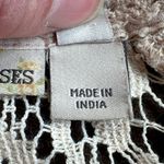 Holding Horses Anthropology  CottonTan Blouse Sleeves shoulder & Back Lace SZ XS Photo 9