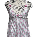 Betsey Johnson Vintage Y2K Polka Dot Babydoll Top Pink White Lace Trim Bow Photo 0