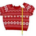 Vintage American Pride Heart Star Sweater Red White Acrylic USA Made 22W Photo 5