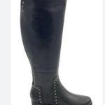 Isaac Mizrahi NIB  Live! 5M Black leather studded riding boots medium calf Photo 0