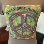Babydoll Tee Girls Gone Godly Brown Graphic Short Sleeve with Peace Sign Photo 2