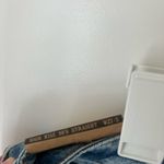 Women's Blue Distressed Jeans hippie girl 90’s straight jeans Size 27 Photo 3