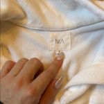 White terry cloth cropped Polo Top Photo 1