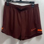 Nike Dri-FIT Women’s Maroon Orange Running Training Athletic Shorts Size Large Photo 0