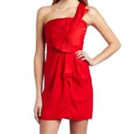 BCBGMAXAZRIA  | Holiday Party Red Formal One Shoulder Cocktail Dress Size 2 XS Photo 4