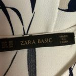 ZARA Basic White Floral Print Sleeveless Zip Up Back Boxy Cropped Tank Top Sz XS Photo 2