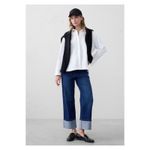 Banana Republic  Neutral Stripe Long Sleeve Oversized Button Up Blouse Sz.M NWT Photo 3