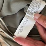 ZARA Tie Front Long Sleeve Sage Green Gray Satin Blouse Top Shirt Extra Small Photo 4