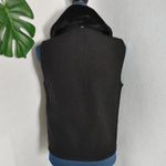 Vintage Black Tally Ho Wool Vest Faux Fur Removable Collar Photo 4