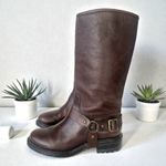 Boemos tall leather riding harness boots made in Italy 41 US 9.5 Brown Photo 0