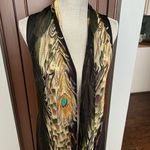 Adore Peacock Feather Print Sleeveless Cardigan Black Photo 0