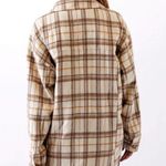 PacSun 🛍️ LA Hearts  Ivory Oversized Plaid Button Up Shacket Shirt Jacket Sz M/L Photo 4