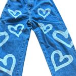Cider Women's XS Blue Heart Print Straight Denim Jeans Photo 9