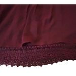 Tobi  M Cold Shoulder Lace Trim Blouse Maroon Flare Sleeve Boho Coquette Romantic Photo 8
