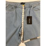 Pretty Little Thing Blue Shape Vintage Ripped Hem Straight Leg Jeans Sz 12… Photo 6