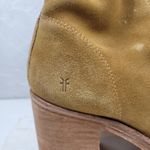 Frye  Karen Women Combat Boots 9.5 Tan Suede Leather Chunky Block Heel Photo 4