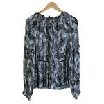 NWT Sofia Jeans Blouse Womens S Gray Snake Print Ruffle Boho Whimsigoth Witchy Photo 4