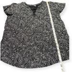 Old Navy  Black White Paisley Print Tie Front Blouse Women’s Size M Western Boho Photo 5