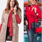 CAbi Style 3804 Tess Knit Top Tie V Neck Firebrick Red Size Medium Photo 1