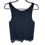 BB Dakota Black Lace Cotton Blend Round Neck V-Neck Back Lined Tank Blouse Sz XS Photo 1