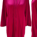 L.L. Bean Hot Pink 3/4 Sleeve Long Zip Front Lightweight Hoodie Size Small Photo 0