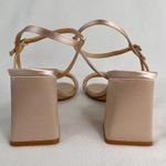 Badgley Mischka Jewel Earlene Block Heel Sandal 9.5 Champagne Satin Prom Photo 5