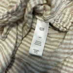 BeachLunchLounge Collection Button Up Size Small Stripes Neutral Breezy Vacay Tan Photo 4
