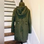 Ralph Lauren  Olive Green Quilted Diamond Riding Coat w Removable Hood Large Photo 2