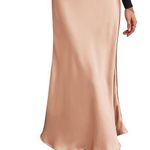 PRETTYGARDEN  Women's Satin Skirts Dressy Casual 2025 Fall High Waisted Cocktail Wedding Flowy Elegant A Line Midi Skirt Photo 0