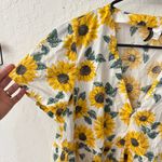 H&M Divided  Sunflower Lightweight V Neck Baby Doll Mini Dress L Photo 2