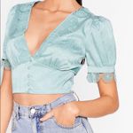 Nasty Gal  seaform green blouse size 4 NWOT #6 Photo 2