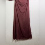 Princess Polly  Women’s Burgundy Mesh Ruched Bodycon Maxi Dress Stretchy Sz 4 Photo 5
