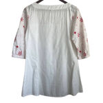 Taaga Top Women L White Red Crew Neck 3/4 Sleeve Artsy Print Lightweight Size L Photo 2