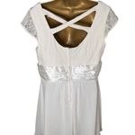 Teeze Me Vintage Y2K Fit & Flare Mini Dress Crisscross Back Lace Bodice White 13 Photo 1