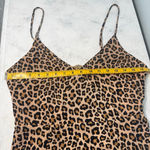 THML Leopard Print Mini Dress M Beige Black Pom Pom Hem Photo 7