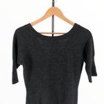 Ralph Lauren Y2K Rugby Grey V Wool Back Sweater Dress Striped Button Slit size M Photo 2