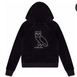 OVO Women’s Velour Crystal Owl Zip Up Hoodie October's Very Own Drake size small Black Photo 2
