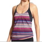 Athleta Shirt Womens 32 B/C Mutlicolor Capri Stripe Blousy Tankini Swim Vacation Photo 6