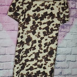 Talbots  PETITES LINEN BLEND BURLAP PUFF SLEEVE SQUARE NECK ABSTRACT DRESS 16P Photo 0