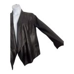 JM Collection  Faux Leather Jacket Coat Draped Black Plus Size M Shoulder Padded Photo 10