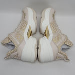 Michael Kors Olympia Metallic Logo Jacquard Trainer Cream Gold Women's 10M NIB Photo 9