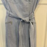 Calvin Klein NWOT Moto Wrap Dress Women's 8 Blue Sheath Career Office Party Work Photo 6