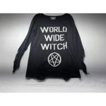 KILLSTAR  World Wide Witch Black Knit Sweater Pentagram Ripped Distressed M Photo 3