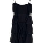 Y2K Black Babydoll Slip Dress Tiered Ruffle Black Size L Photo 10