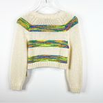 RE/DONE NWT  Baby Stripe Crewneck Cropped Sweater S Cream Photo 2