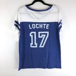 Tyr. Womens Open Lochte Tee Shirt Scoop Neck Short Sleeve Blue White L Photo 1