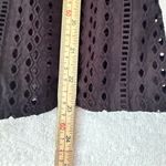 Madewell Black Eyelet Mockneck Ruffle Long Sleeve Blouse Top Size S Photo 2